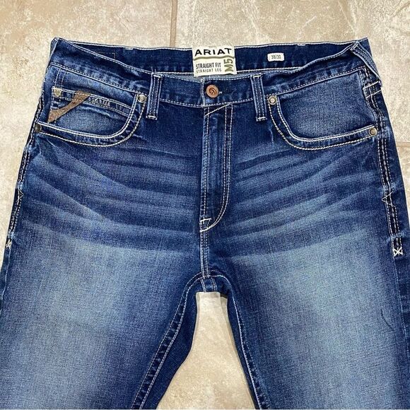 Ariat M5 Straight Fit Jeans Men’s 38x30 Dark Wash Stretch Denim. LNWO Tags - Picture 4 of 13